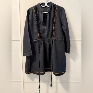 Zara Black Dress with Yellow Detailing